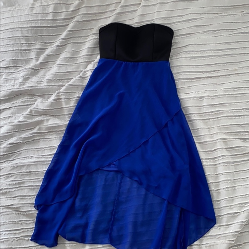 Royal blue high-low dress